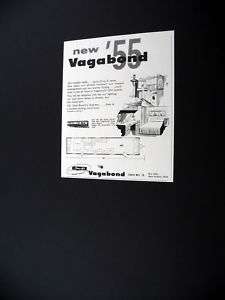 Vagabond Travel Trailers Trailer 1955 print Ad  