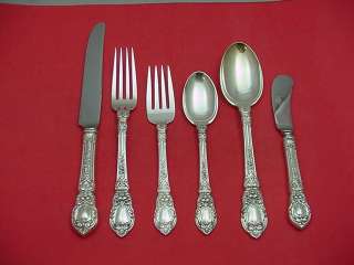 CHARLES II BY LUNT STERLING SILVER FLATWARE SET SERVICE FOR 12  