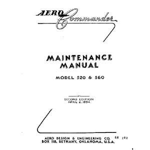   520 560 Aircraft Maintenance Manual: Aero Commander:  Books