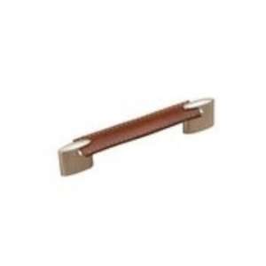   Metal amp Leather Pull Black Leather Brushed Nickel: Home Improvement
