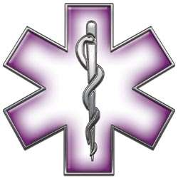 EMS Star of Life EMT MFR Medic Purple Decal FF72  