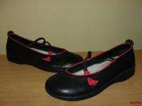 BFS02~ARCOPEDICO Black Red Trim Leather Elastic Strap Comfort Loafers 
