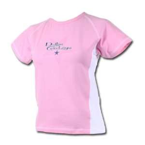 Girls Dallas Cowboys S/S Pink Coverstitch Tshirt:  Sports 