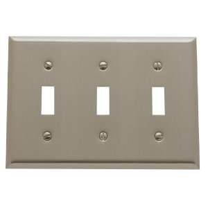   Edge Triple Toggle Solid Brass Switch plate 4770.