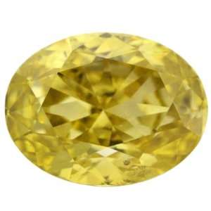  1 Carat Canary Yellow Rose Oval Cut Loose Diamond: Jewelry