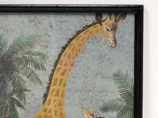 Vintage Penn Prints Giraffe Mom Baby Nursery Kids Childs Wall Art 