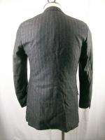 BROOKS BROTHERS 346 Charcoal Gray Pinstriped 2 Button Wool Blazer 