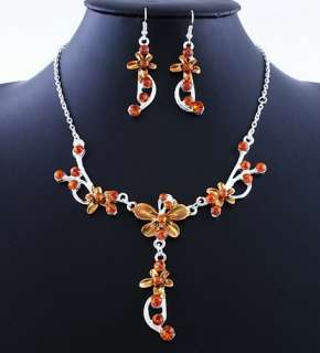 Y19737 lots butterfly womens Earring Necklace 6Set Acrylic alloy 