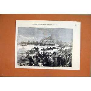  1874 Double Sculling Match Thames River Finish Line: Home 