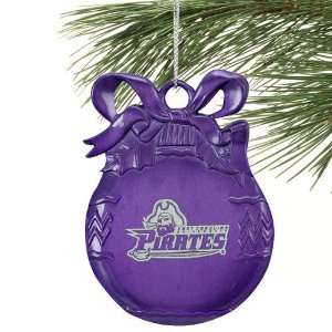 NCAA East Carolina Pirates Purple Flat Ball Ornament:  