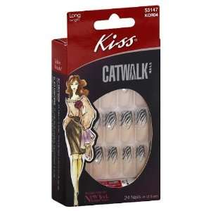  Kiss Catwalk Nails Long Glue on 24 Nails 10 Sizes # 53147 