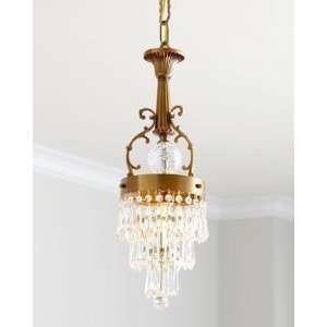    Aged Brass Clear Hand Cut Crystal Pendant 5275 AG: Home Improvement