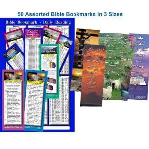  Bible Bookmark Assortment   Pack of 50 in 3 sizes Case 