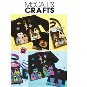  McCalls 5407 Crafts Sewing Pattern Dog Appliques Totes 