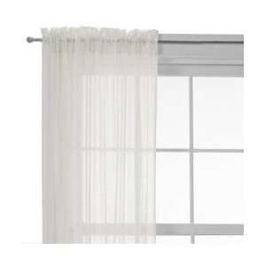   Lisette Voile Rod Pocket Curtain Set White 54L: Home & Kitchen
