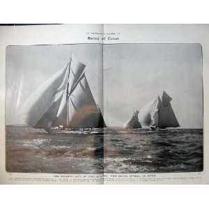  1906 Yacht Boats Cowes White Heather Brynhild Meteor