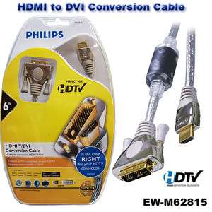 Philips 6Ft. HDTV High Performance HDMI TO DVI Cable 826139130537 