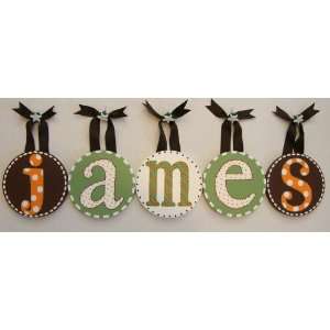  James Hand Painted Round Wall Letters: Home & Kitchen