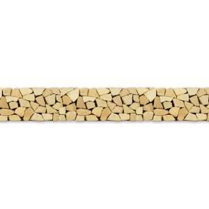 Solistone Indonesian Mosaic Bamboo 4 x 39 Inch Sandstone Border Floor 
