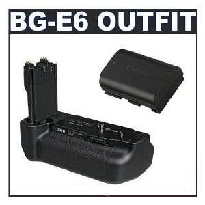  Canon BG E6 Battery Grip + Canon LP E6 battery Pack for 