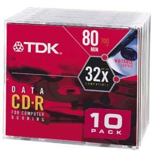   Data 80 Minute, 700MB, 32x (10 Pack with Slim Jewel Case): Electronics