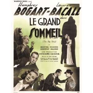   Sleep Poster French 27x40 Humphrey Bogart Lauren Bacall John Ridgely