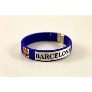  Barcelona Team Logo Spanish Soccer Bracelet Wristband Blue 
