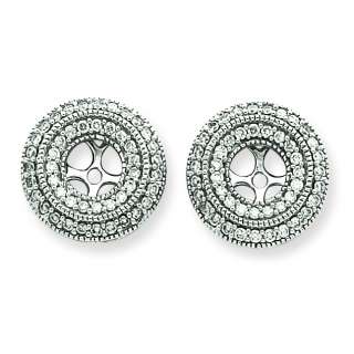 14k White Gold Diamond Earring Jackets. Gold Weight 3g. Free Shipping 