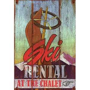   Signs   LARGE Ski Rental Retro Advertising Sign Patio, Lawn & Garden