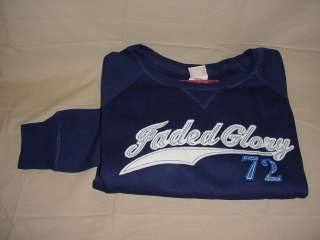 Faded Glory 72 Navy Boatneck Sweatshirt, XL(16/18)New  