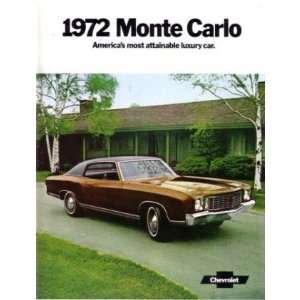  1972 CHEVROLET MONTE CARLO Sales Brochure Book: Automotive