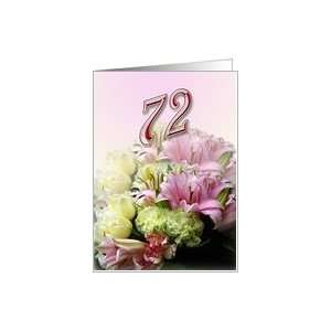  72nd Happy Birthday Wishes   Pink Bouquet Card: Toys 