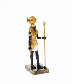 Egyptian God Horus Cobra Ra 6 Statue Figurine Black and Gold 