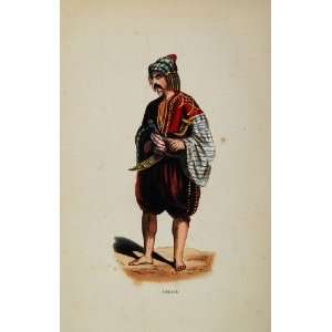  1844 Print Costume Bulgarian Man Mustache Hat Bulgaria 