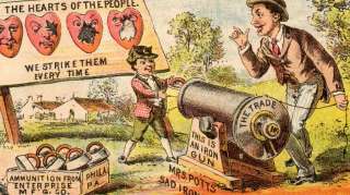 Mrs. Potts Sad Iron Gun Canon Target 1800s Trade Card  