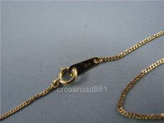 18K Solid Yellow Gold Necklace with Diamond Beautiful Condition