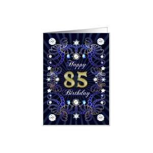  85th Birthday card, Diamonds and Jewels effect Card Toys 