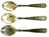 LOT OF 3 DANON MAGIC YOGHURT SPOON METAL DECORATIVE »  