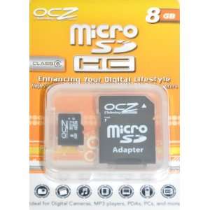    OCZ 8GB microSD HC Card Class 6   OCZMSDHC6 8G Electronics