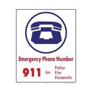  Sign Emergency Phone Number 911 6010Wa1012E