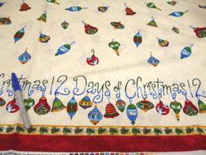 Fabric Quilting Cotton 12 Days of Christmas 1BB130  