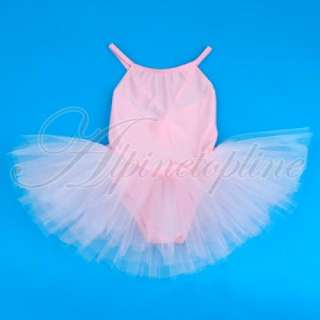 Girl Ballet Tutu Dance Party Dress Leotard Straps Skirt  