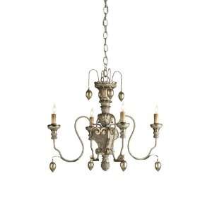Currey and Company 9981 Moyanne   Four Light Chandelier, Provencial 