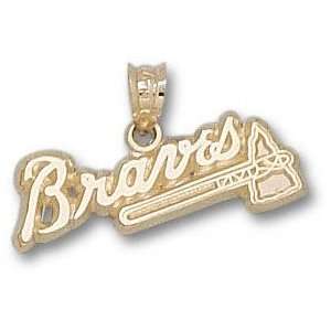  Atlanta Braves 14K Gold BRAVES Tomahawk 3/8 Pendant 