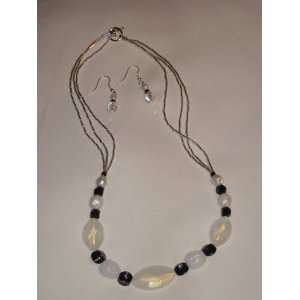   Ivory Fashion Jewelry Necklace and Earrings Set 