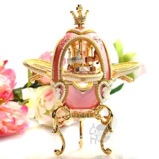 Handcraft Decorated Heart Fancy Egg Wind Up Music Box  