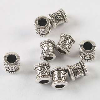 description: 30pcs dark silver tone 6.8mm long spacer beads h3779