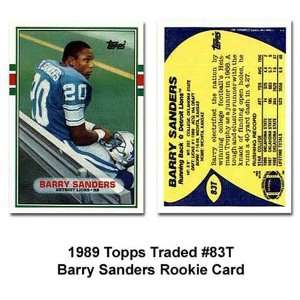 Topps Detroit Lions Barry Sanders 1989 Rookie Trading Card:  