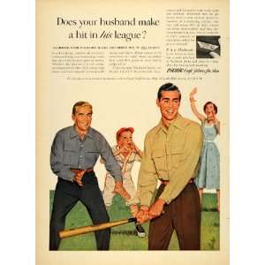  1954 Ad Pacifixed Mens Wool Slacks Husband Baseball 