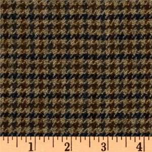  62 Wide Wool Suiting Houndstooth Brown/Black Fabric By 